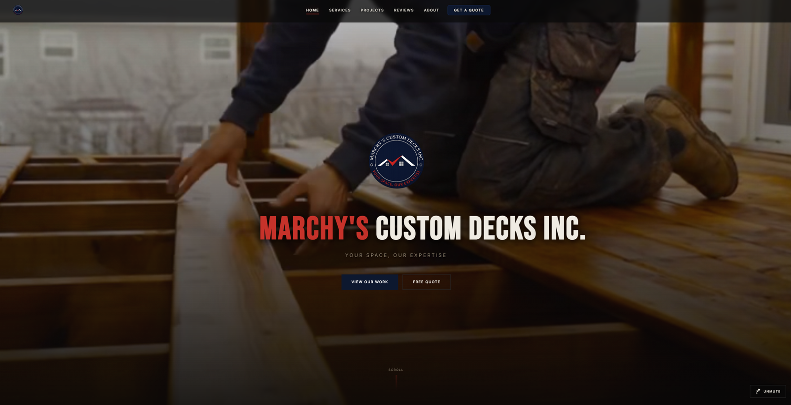 Marchy's Custom Decks Inc website design